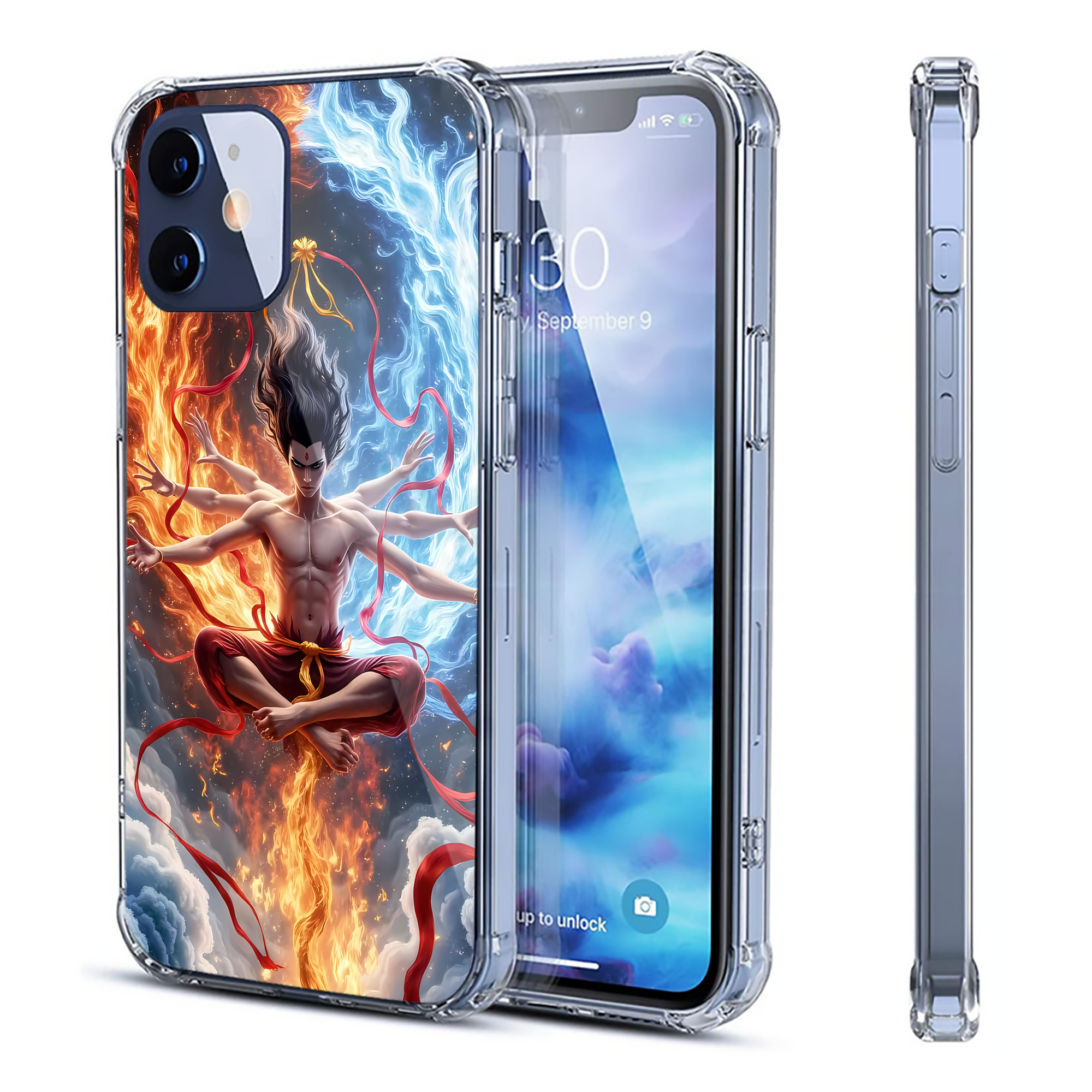 （画像用） Ne Zha 2 ナタ 魔童の大暴れ 【iPhone 12シリーズ対応】透明スマホケース（クリアソフトケース）